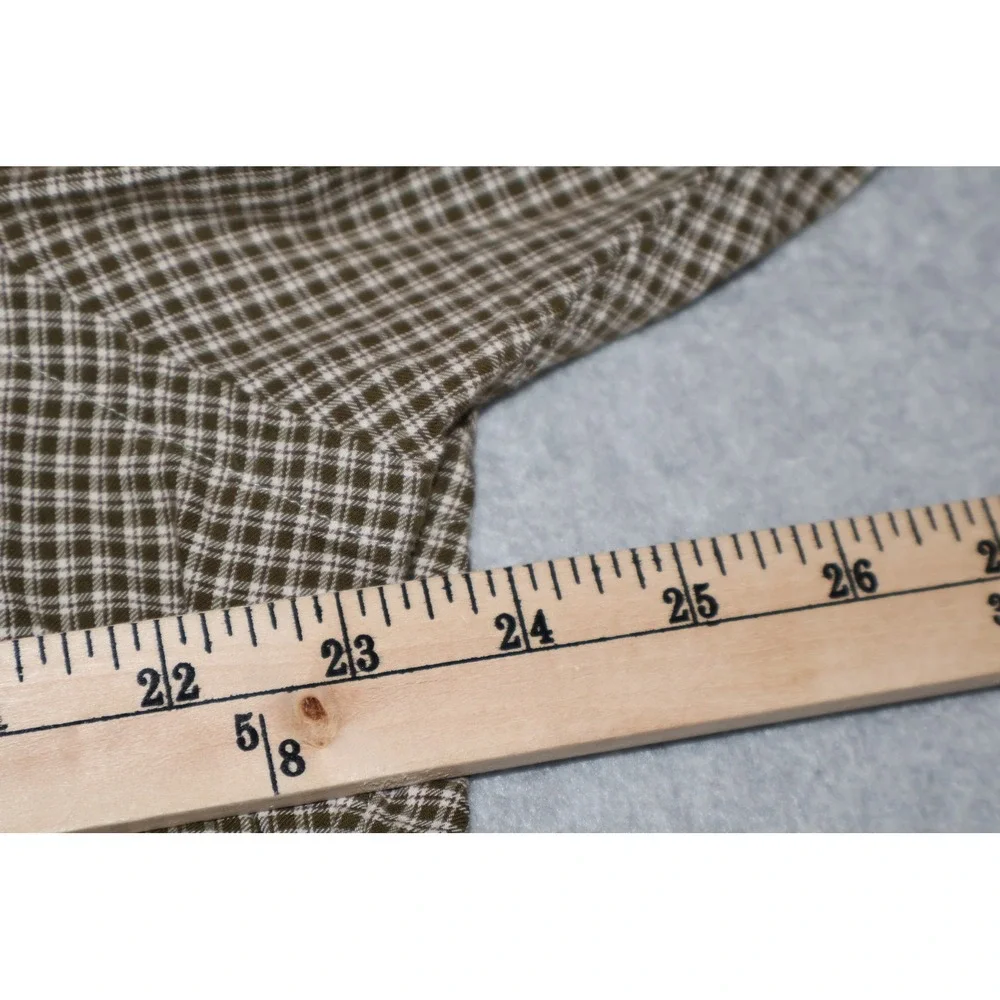Polo Ralph Lauren Shirt Mens Large Brown Gingham Classic Fit Long Sleeve